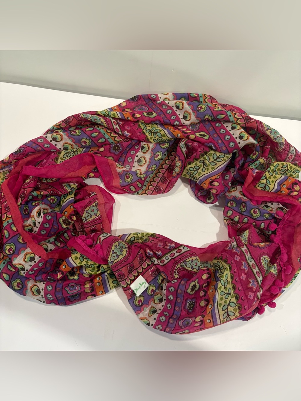 Very Bradley Pink Multicolor Infiniti Scarf